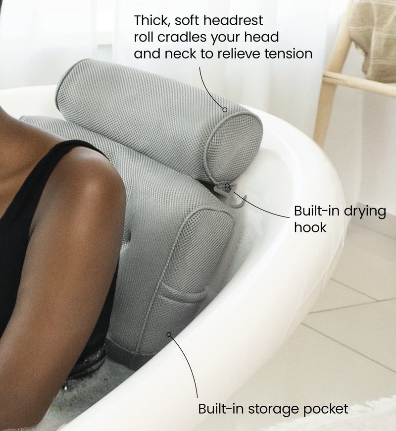 Everlasting Comfort Everlasting Comfort Luxury Bath Pillow - Head, Neck, Back Support Cushion for Bathtub, Spa, Soaking  - Image 2