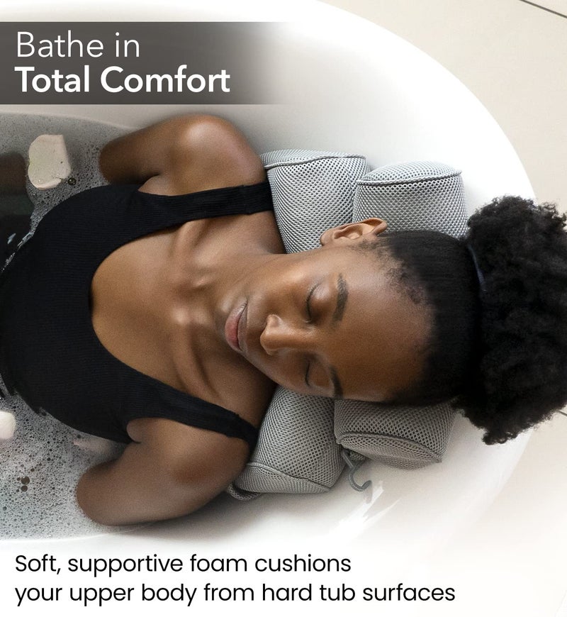 Everlasting Comfort Everlasting Comfort Luxury Bath Pillow - Head, Neck, Back Support Cushion for Bathtub, Spa, Soaking  - Image 3