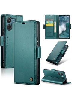 HuHa Case Cover For Xiaomi Redmi 13C 4G / 13C 5G CaseMe 023 Butterfly Buckle Litchi Texture RFID Anti-theft Leather Phone Case Pearly Blue 