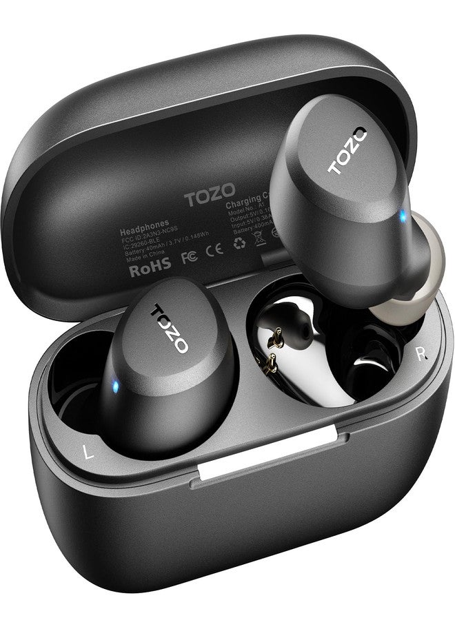 TOZO A1 Wireless Bluetooth Earphones, Lightweight Bluetooth 5.3 Earphones, IPX5 Wireless Bluetooth Headset with High Fidelity Sound, Charging Case, Touch Control (Black) - Image 1