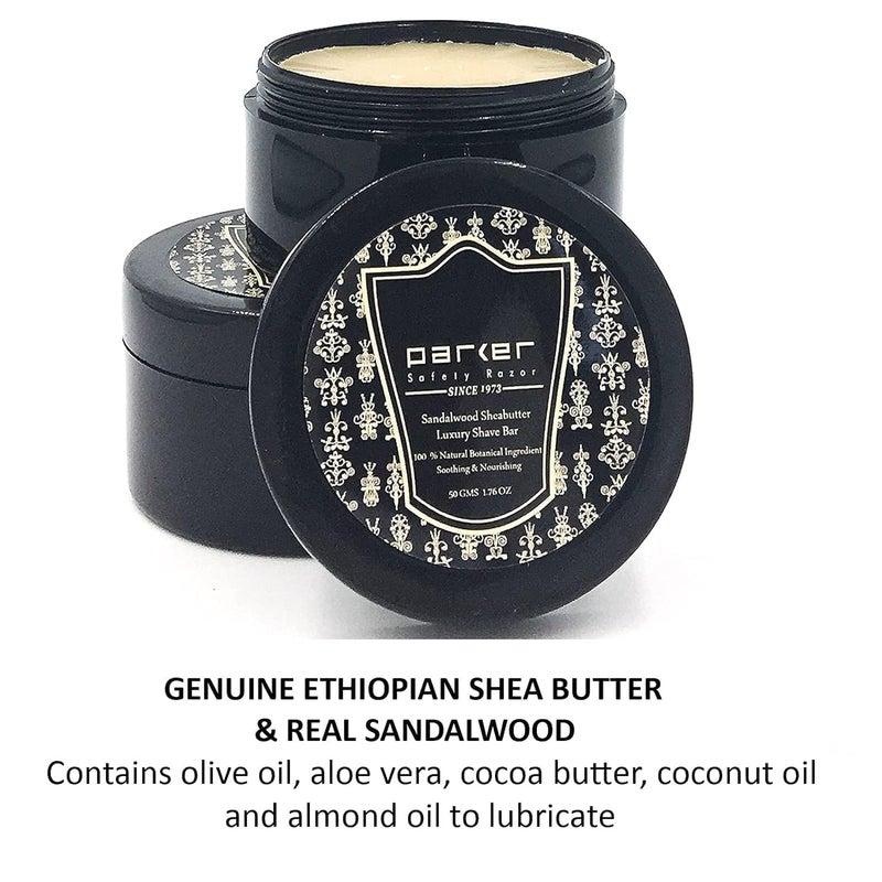 Parker Safety Razor Parker Sandalwood & Shea Butter Shaving Soap 1.76 oz. each â€“ 2 Pack - Image 5