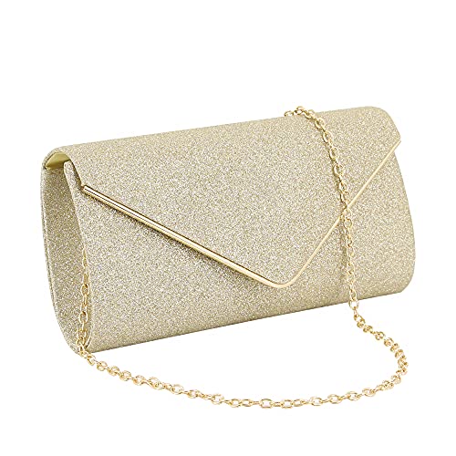 Naimo Flap Dazzling Clutch Bag Evening Bag with Detachable Chain - Image 1