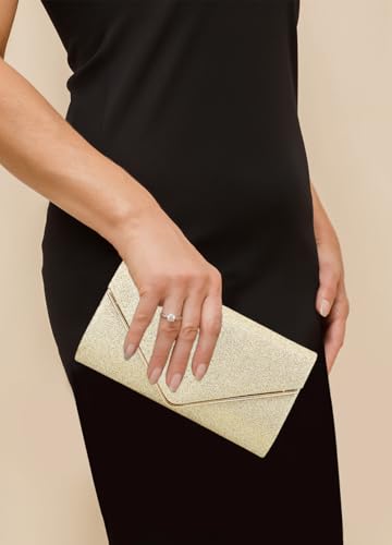 Naimo Flap Dazzling Clutch Bag Evening Bag with Detachable Chain - Image 4