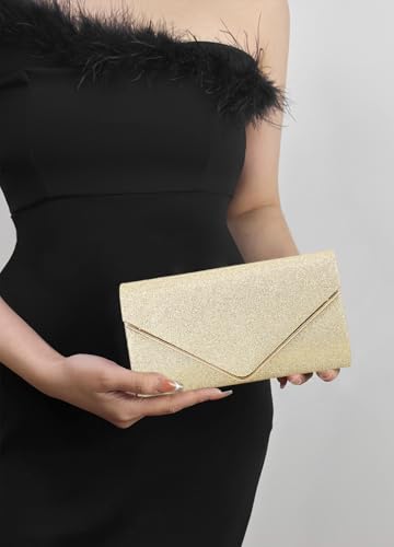 Naimo Flap Dazzling Clutch Bag Evening Bag with Detachable Chain - Image 5