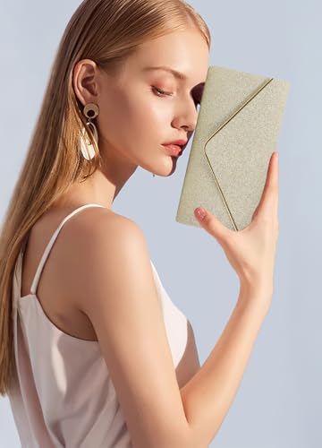 Naimo Flap Dazzling Clutch Bag Evening Bag with Detachable Chain - Image 2
