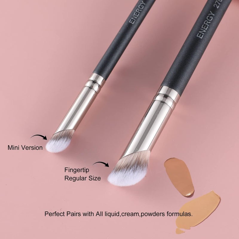 Energy Foundation Brushes Set - Angled Brush & Mini Concealer Brush Premium Synthetic Eye Makeup Bushes for Blending Liquid Foundation Cream Powder Cosmetics 270S/370S - Image 1
