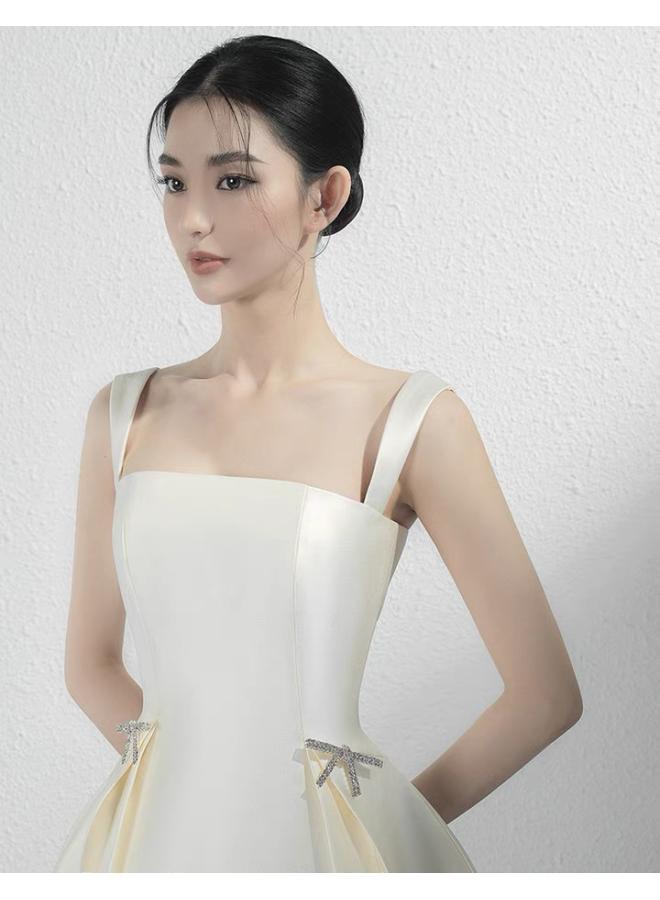 Vietnam Niche Design Women's Brand Summer New Sling Solid Color Dress Tube Top Dress 9990