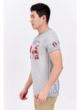 Canadian Peak Men Crew Neck Short Sleeves Graphic Print T-Shirt, Blended Grey Combo  - Image 2