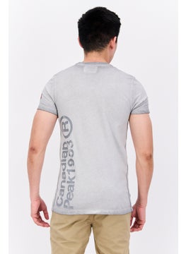 Canadian Peak Men Crew Neck Short Sleeves Graphic Print T-Shirt, Blended Grey Combo  - Image 3