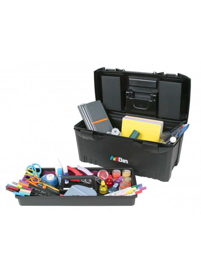 ArtBin 6918AB Twin Top 17 inch Supply Box, Portable Art & Craft Supply Organizer with Handle, [1] Plastic Storage Case, Black - Image 5