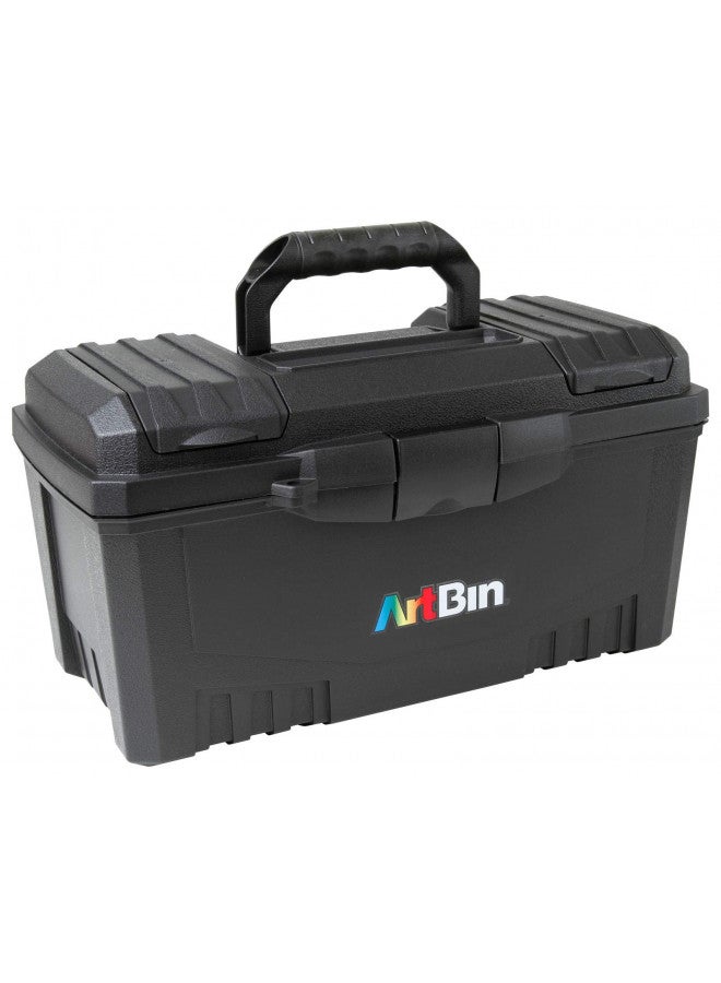 ArtBin 6918AB Twin Top 17 inch Supply Box, Portable Art & Craft Supply Organizer with Handle, [1] Plastic Storage Case, Black - Image 2
