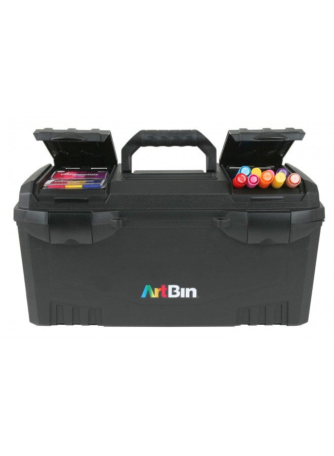 ArtBin 6918AB Twin Top 17 inch Supply Box, Portable Art & Craft Supply Organizer with Handle, [1] Plastic Storage Case, Black - Image 4