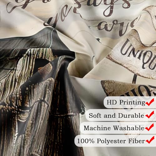 Jipusai Western Barn Windmill Shower Curtain Sets for Bathroom,Rustic Inspirational Quotes Country Vintage Shower Curtains, Waterproof Farmhouse Bathroom Bathbub Decor Curtains with Hooks 70X70IN - Image 5
