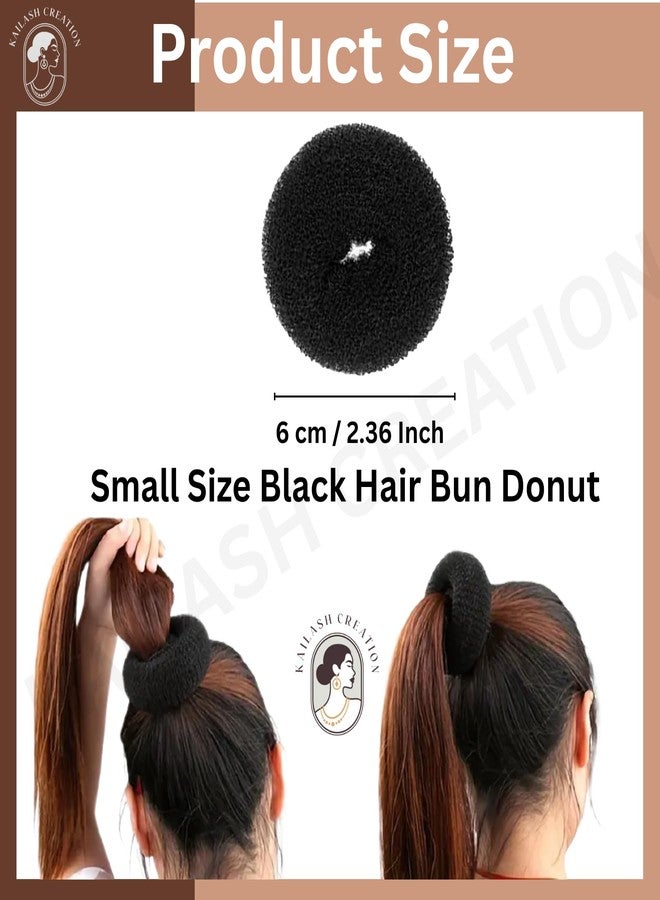 Kailash Creation Donut Hair Bun Maker for Women & Girls - Black - Reusable Round Hair Styler for Daily Use, Office, Dance & Wedding Hairstyles - Available in Single & Combo (Small, Pack of 1) - Image 2
