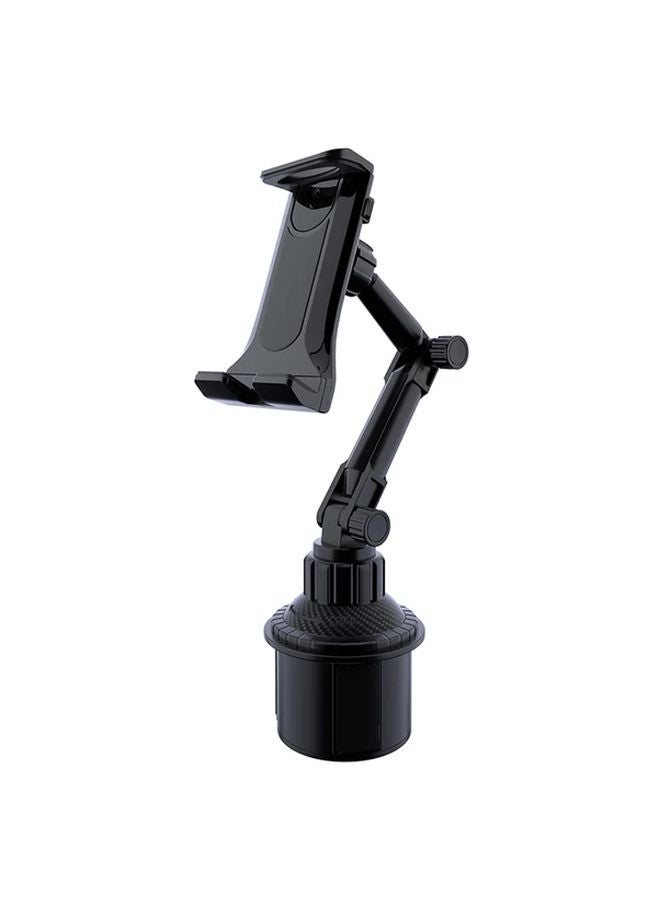 Black 360 Degree Adjustable Car Cup Holder Mount For Tablets And Phones Durable ABS Easy Installation - Image 1