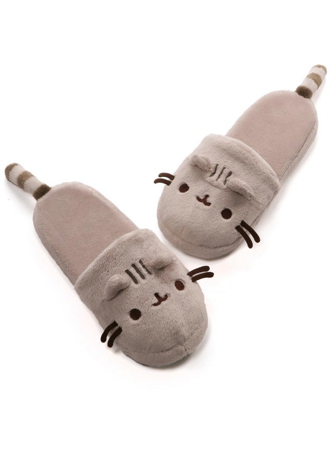 GUND Pusheen Soft Plush Slippers, Gray, One Size Fits Most