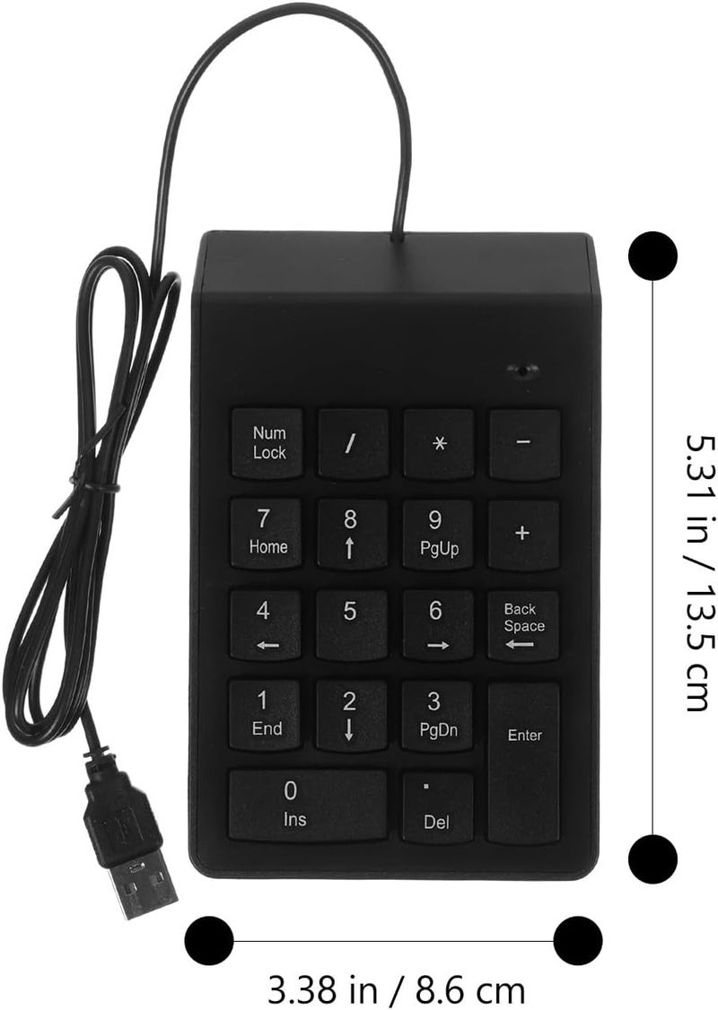 Uonlytech USB Wired 19-Key Numeric Keypad Financial Accounting Number Keyboard for Laptop Desktop, Portable USB Number Pad with Full Key Layout for Computer Accessories - Image 2