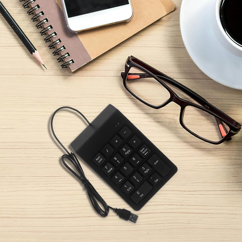 Uonlytech USB Wired 19-Key Numeric Keypad Financial Accounting Number Keyboard for Laptop Desktop, Portable USB Number Pad with Full Key Layout for Computer Accessories - Image 4