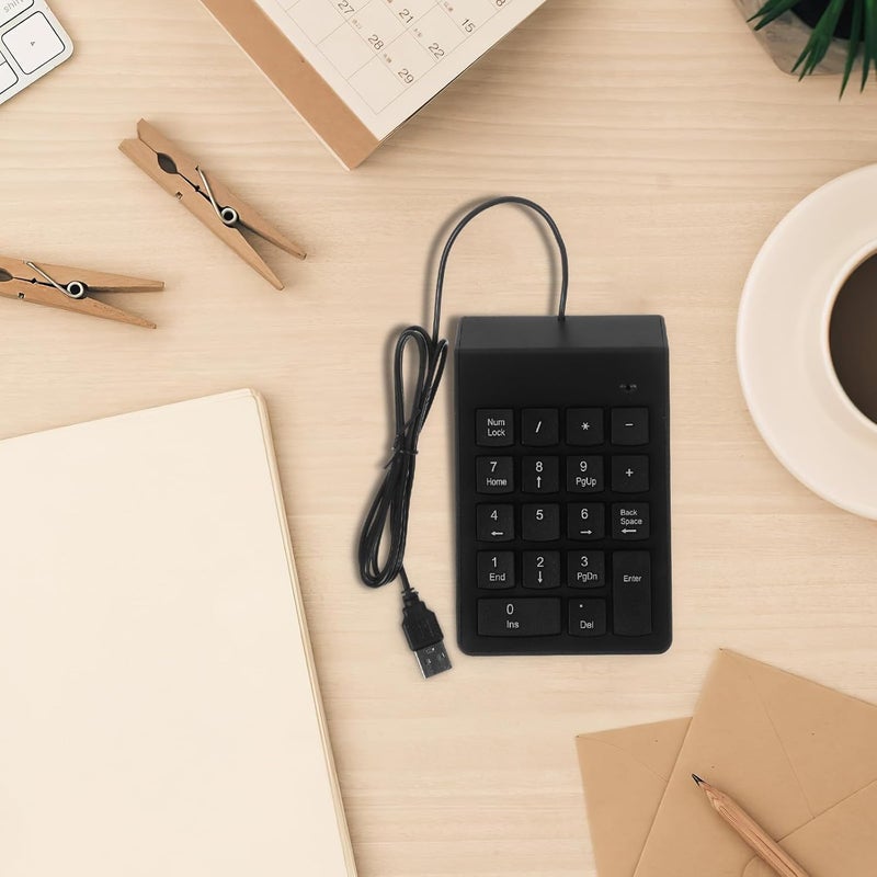Uonlytech USB Wired 19-Key Numeric Keypad Financial Accounting Number Keyboard for Laptop Desktop, Portable USB Number Pad with Full Key Layout for Computer Accessories - Image 3