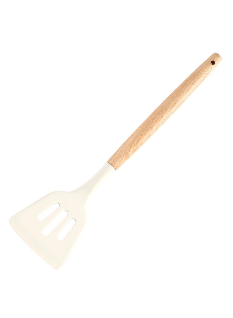 Spoon non-stick pan spatula set Household cooking colander kitchen cooking scalder-proof spatula - cream white