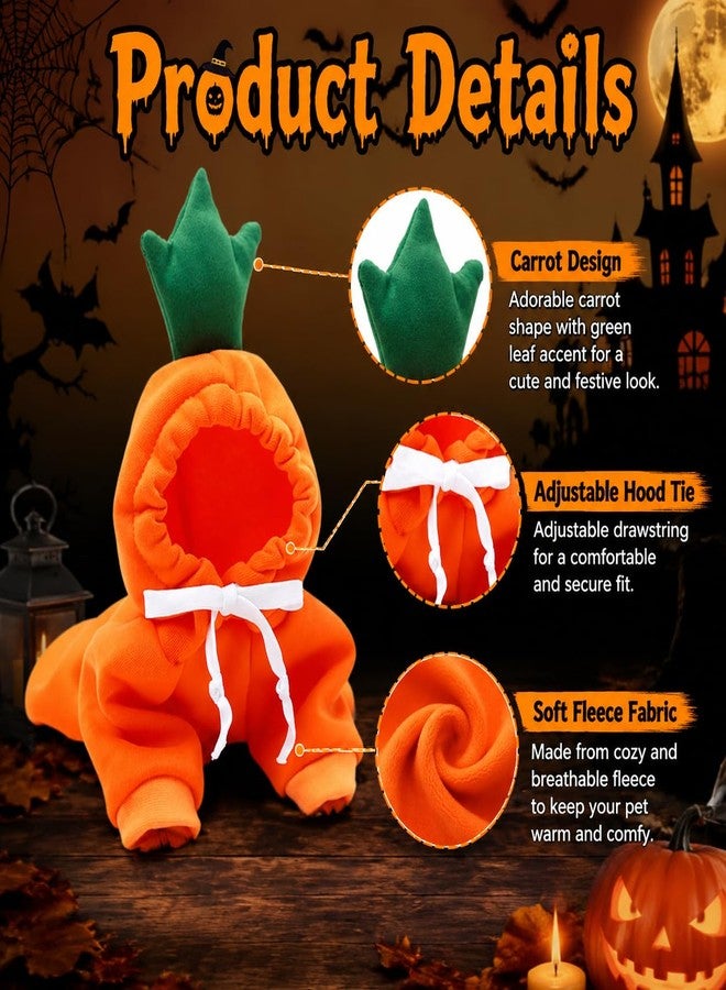Wiz BBQT Dog Christmas Halloween Costumes,Dog Hoodies for Small Dogs Cats, Cat Puppy Outfits,Yorkie Chihuahua Pomeranian Clothes (Medium, Orange-Carrot) - Image 5
