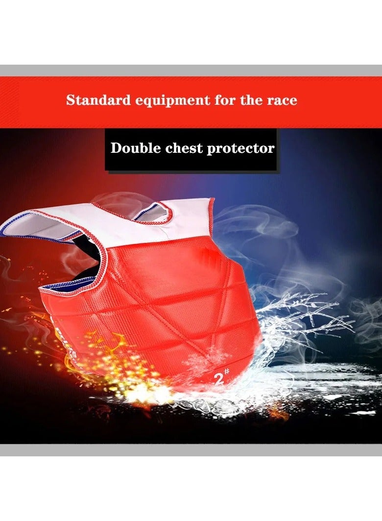 Taekwondo Protective Vest, Boxing Karate Chest Protection, Reversible Kickboxing Abdominal Protection, Body Armour Chest Guard, Unisex Kickboxing Chest Protection for Karate Taekwondo Boxing(M Size) - Image 4