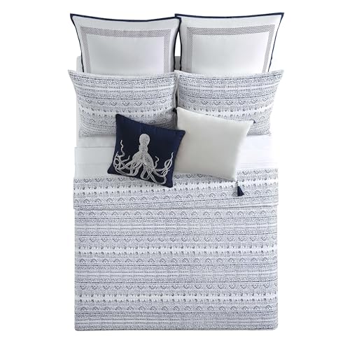 Oceanfront Resort Reef White and Blue Cotton 3-Piece King Quilt Set, coastal Themed, for Men and Women, OEKO-TEX Certified Confidence - Image 3