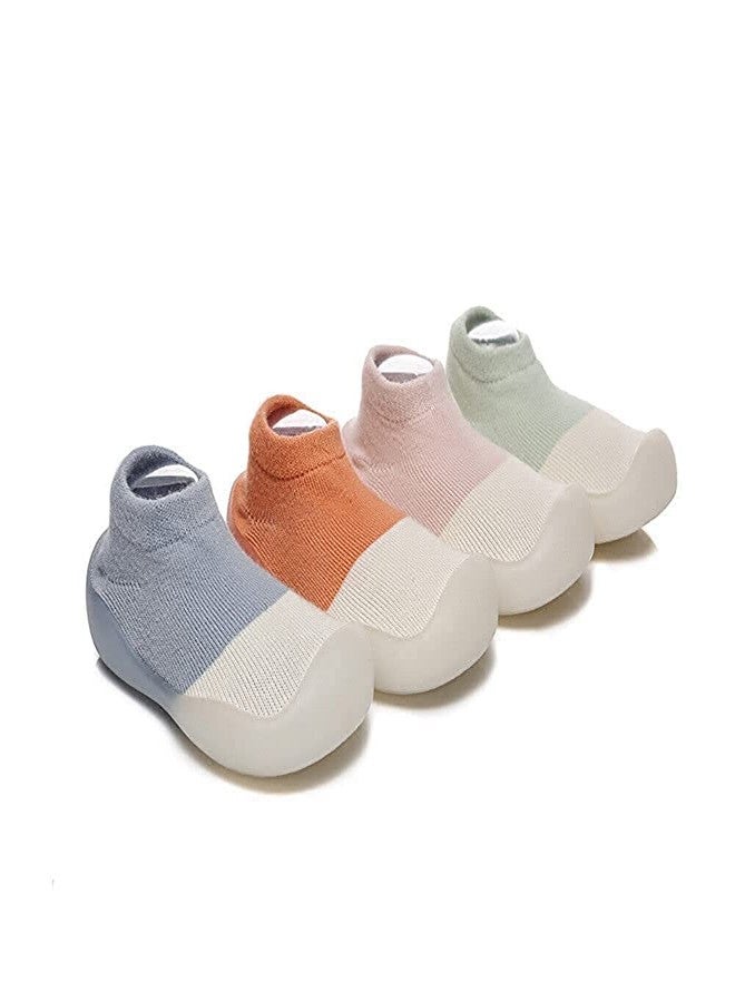 MARSRTH Children's Multicolor Plain Cotton And Silicon Rubber Base Shoes Cum Socks, Antislip Soft Sole Kid's Shoes, Breathable Socks Shoes For Baby (Plain, Multicolor), 6-12 Month - Image 5