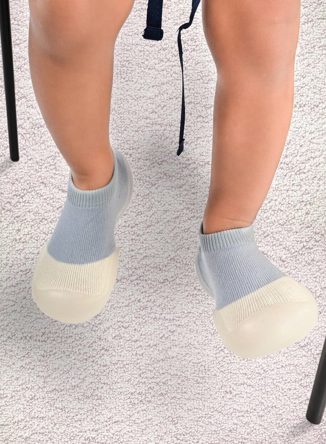 MARSRTH Children's Multicolor Plain Cotton And Silicon Rubber Base Shoes Cum Socks, Antislip Soft Sole Kid's Shoes, Breathable Socks Shoes For Baby (Plain, Multicolor), 6-12 Month - Image 3