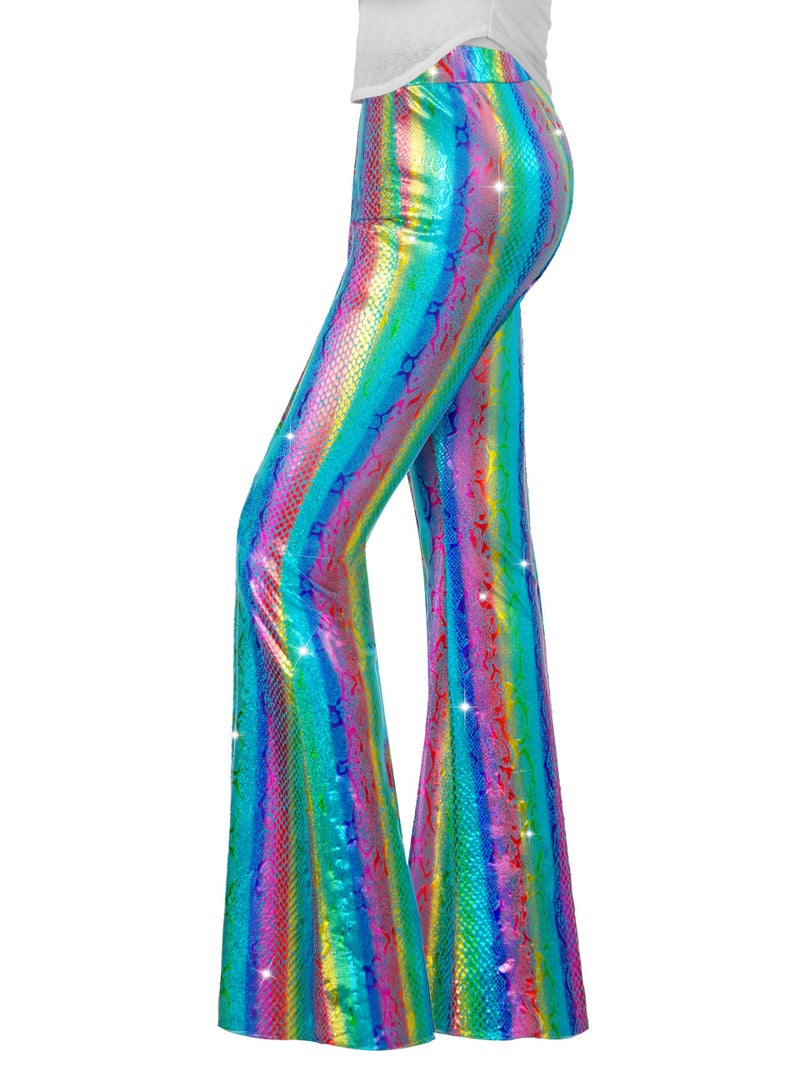Nawgut Sequin Flare Pants Sparkly Glitter High Waisted Bell Bottoms Leggings Party Disco Clubwear for Women-Small - Image 1