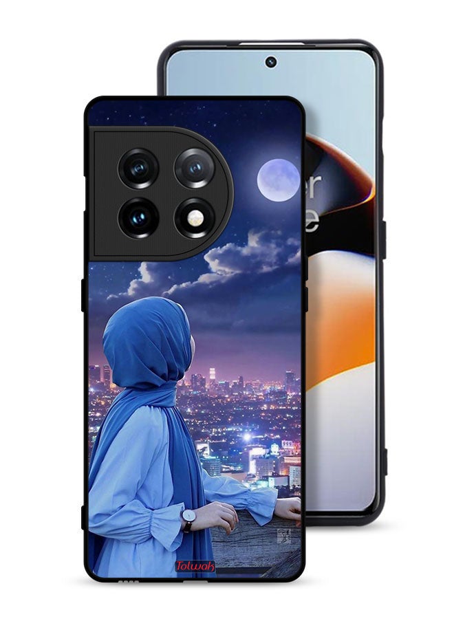 Tolwak OnePlus 11 5G Protective Case Cover Looking At Moon Hijab Girl - Image 1