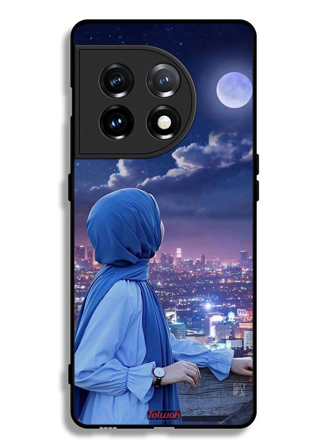 Tolwak OnePlus 11 5G Protective Case Cover Looking At Moon Hijab Girl - Image 2