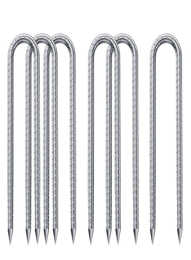 DN DENNOV U-Rebar Stakes, Double-SECUIRITY-U-Hook Extra Heavy Duty,12 inch Rust Proof Coated Steel Ground Stakes Ground Anchors, Garden Stake Metal Stakes Tent Stakes Trampoline Anchors - Image 1