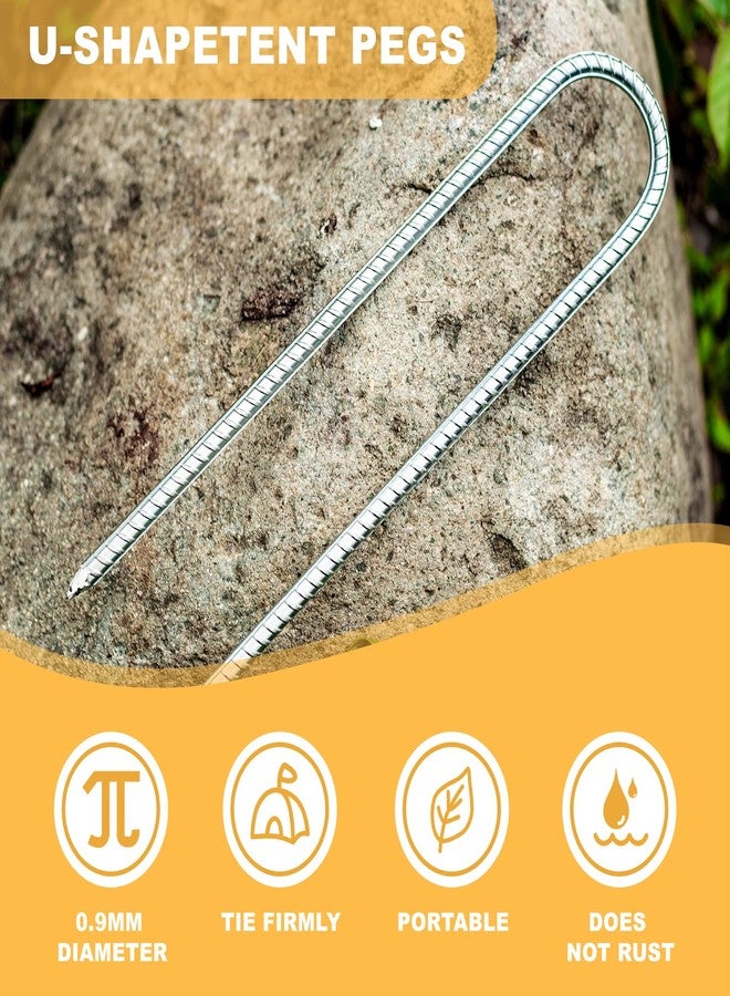 DN DENNOV U-Rebar Stakes, Double-SECUIRITY-U-Hook Extra Heavy Duty,12 inch Rust Proof Coated Steel Ground Stakes Ground Anchors, Garden Stake Metal Stakes Tent Stakes Trampoline Anchors - Image 3