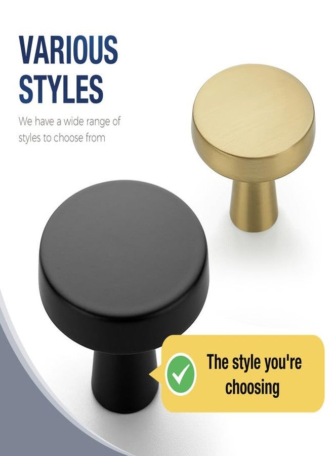 JOY DECOR 5 Pack Kitchen Cabinet Knobs Solid Drawer Knobs Dresser Knobs 1-1/4 Inch Drawer Pulls Matte Black Cabinet Hardware for Dresser Drawers Round Cabinet Door Knobs Simple Drawer Handles - Image 4