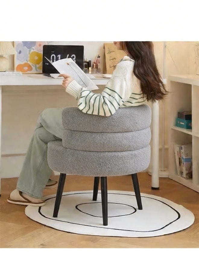 MHONGWEI Elegantly designed bouclé fabric chair Fabric Dressing Chair – Stylish Vanity Seat for Bedroom & Boudoir - Image 2