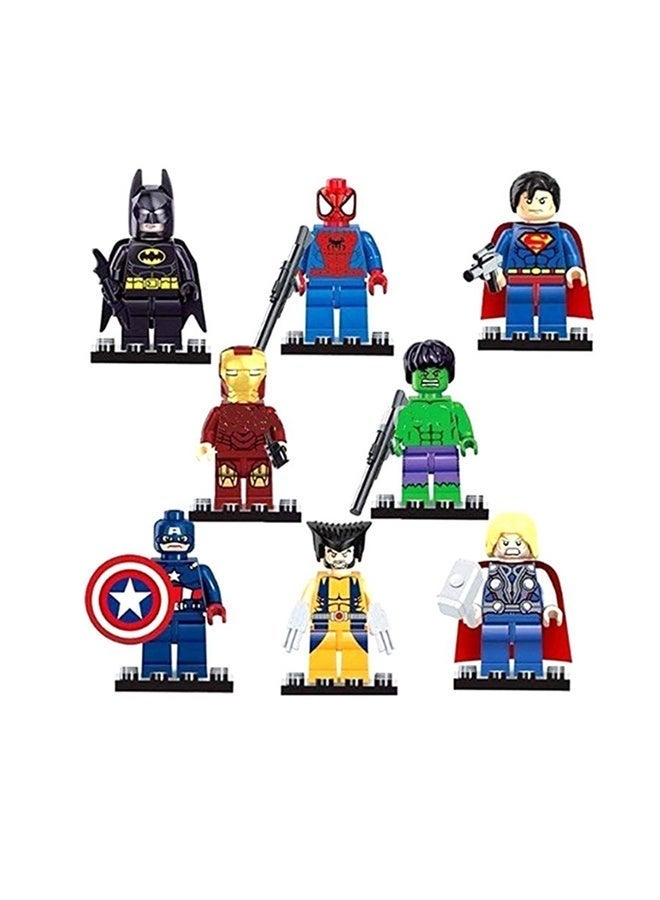 8 قطعة صغيرة البطل الخارق المتداخلة كتلة العمل الشكل Playset - Image 2