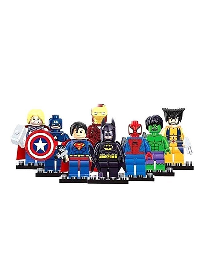 8 قطعة صغيرة البطل الخارق المتداخلة كتلة العمل الشكل Playset - Image 1