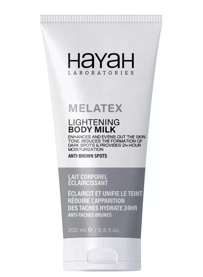 Hayah Laboratories Melatex Lightening Body Milk Anti-Brown Spots - 200 Ml - Image 1