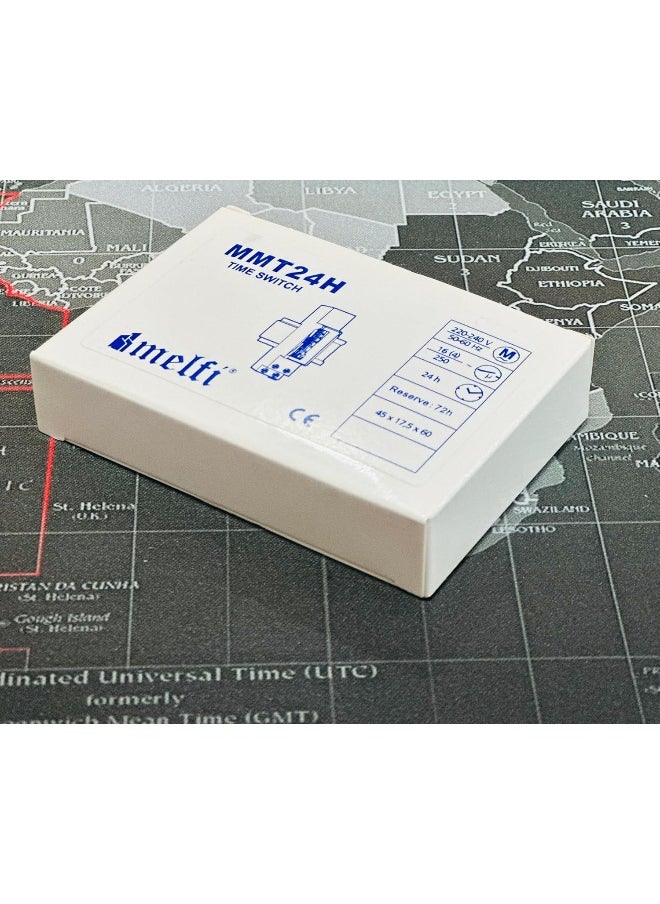 melfi Melfi 24 Hour Daily Timer Switch With Charge Reserve Din Rail Mount Box 16A Relay 220-240Vac, 72H Backup, 15Min Set Time Teeth With Auto/On/Off Switch For Lighting Appliances Etc  - Image 4