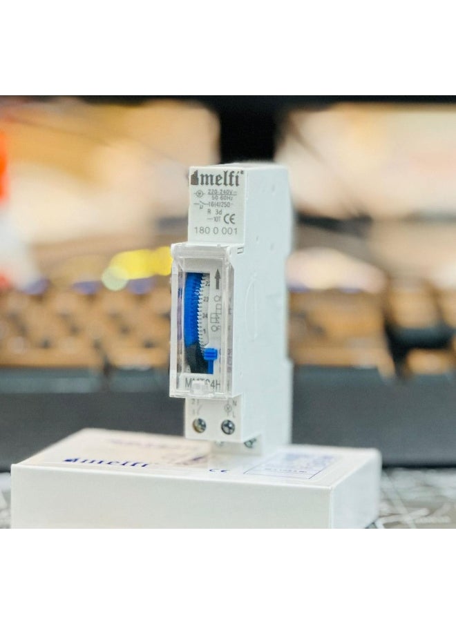 melfi Melfi 24 Hour Daily Timer Switch With Charge Reserve Din Rail Mount Box 16A Relay 220-240Vac, 72H Backup, 15Min Set Time Teeth With Auto/On/Off Switch For Lighting Appliances Etc  - Image 2