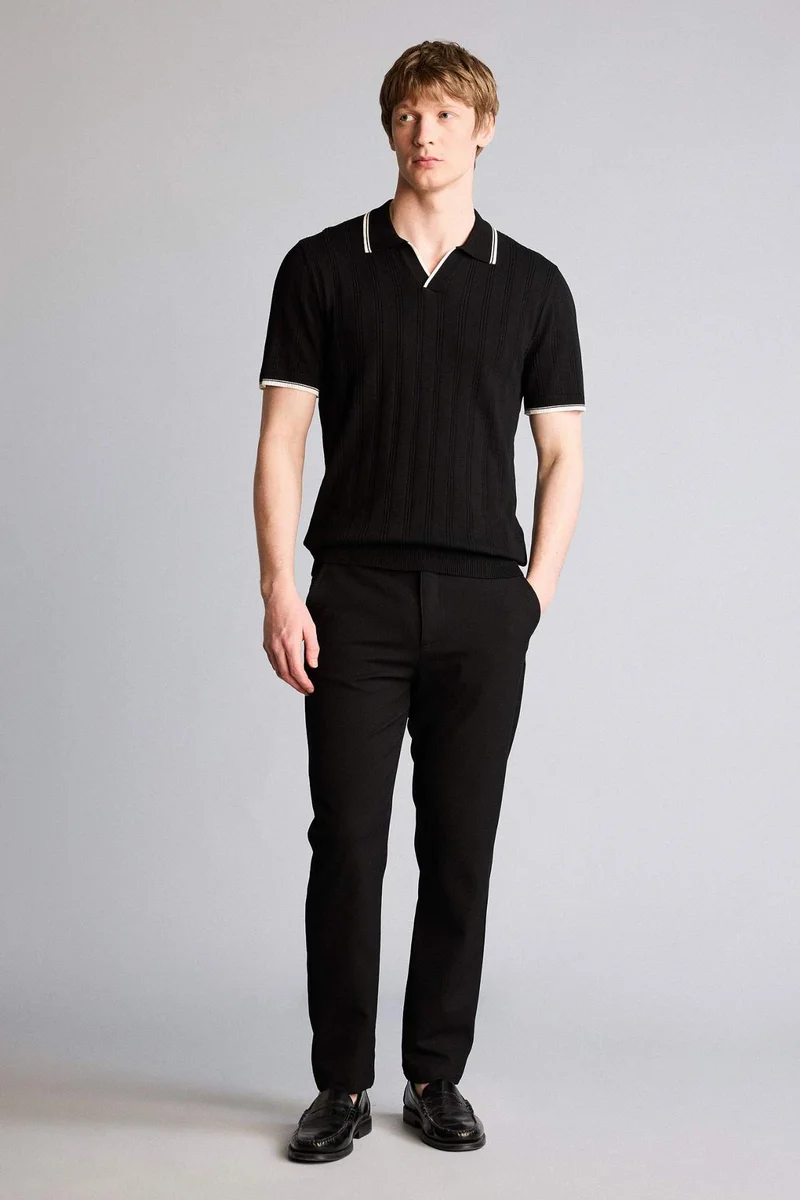 DeFacto Black Short Sleeve Polo T-Shirt
