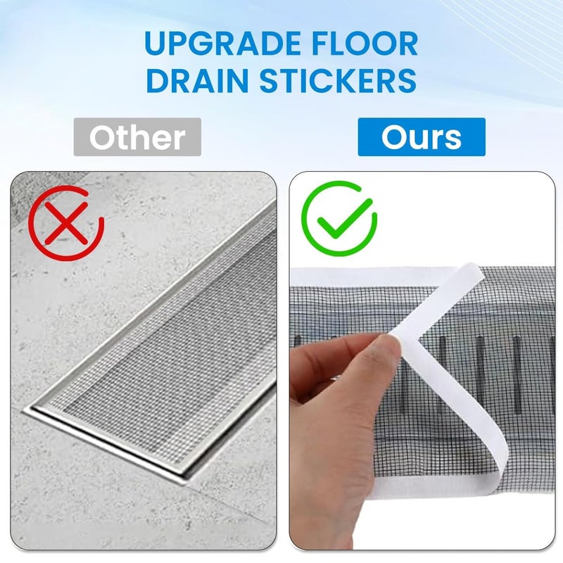 DEVHEART Plastic 1 Roll Kitchen Sink Strainer Disposable Hair Catcher Shower Drain Mesh Stickers, PVC Mesh, DIY Shower Drain Cover Hair Catcher for Any Length, 13 Foot Hair Stopper 4.72 Inch Width - Image 4