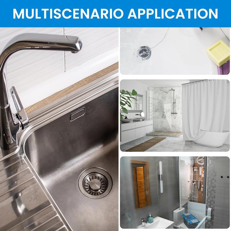 DEVHEART Plastic 1 Roll Kitchen Sink Strainer Disposable Hair Catcher Shower Drain Mesh Stickers, PVC Mesh, DIY Shower Drain Cover Hair Catcher for Any Length, 13 Foot Hair Stopper 4.72 Inch Width - Image 5