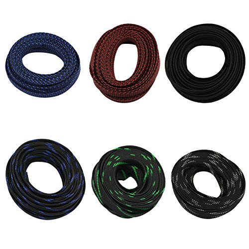 CBAZY 30ft PET Expandable Sleeving Wire Cable Sleeve (2/3", Red&Black) - Image 4