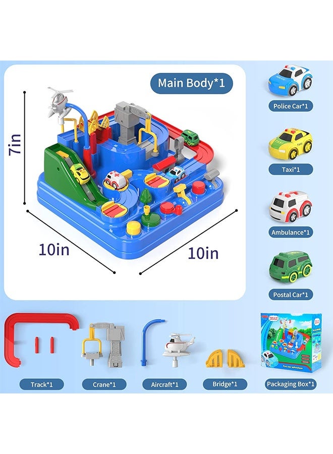 Race Track Toys, Puzzle Track Rescue Racer Game with Magnetic Helicopter, Track Racing Car Toy Set with 4 Small Cars, Car Toys for Boys and Girls over 3 Years Old, Toddler Car Adventure Toys, Educational Birthday Gifts - Image 2