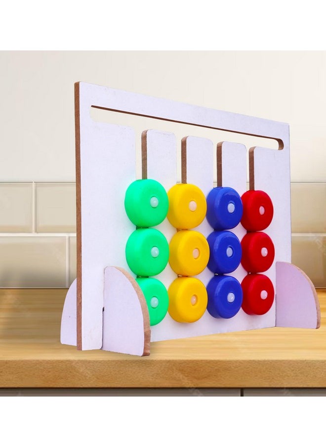 HomeCute HOMECUTE Montessori Slide Puzzle Toys For Kids, Colour Matching Brain Teasers Logic Game, Hand & Eye Coordination Fun Challenging Toy, Early Development And Learning Kids Toys., Multicolor  - Image 1