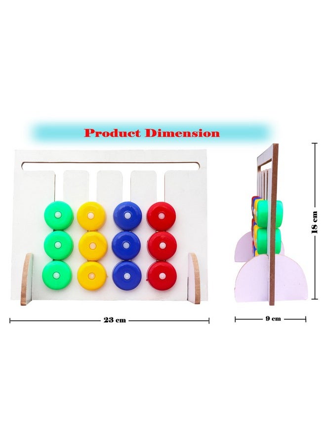 HomeCute HOMECUTE Montessori Slide Puzzle Toys For Kids, Colour Matching Brain Teasers Logic Game, Hand & Eye Coordination Fun Challenging Toy, Early Development And Learning Kids Toys., Multicolor  - Image 4