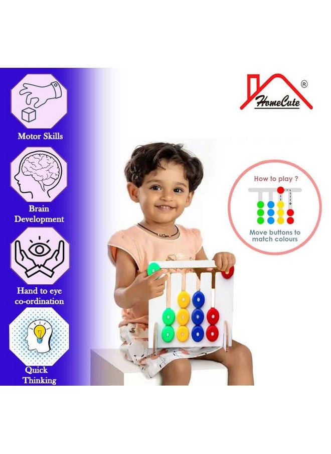 HomeCute HOMECUTE Montessori Slide Puzzle Toys For Kids, Colour Matching Brain Teasers Logic Game, Hand & Eye Coordination Fun Challenging Toy, Early Development And Learning Kids Toys., Multicolor  - Image 3