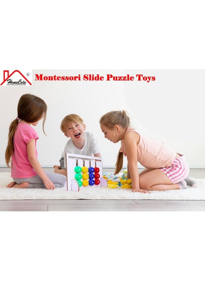 HomeCute HOMECUTE Montessori Slide Puzzle Toys For Kids, Colour Matching Brain Teasers Logic Game, Hand & Eye Coordination Fun Challenging Toy, Early Development And Learning Kids Toys., Multicolor  - Image 5